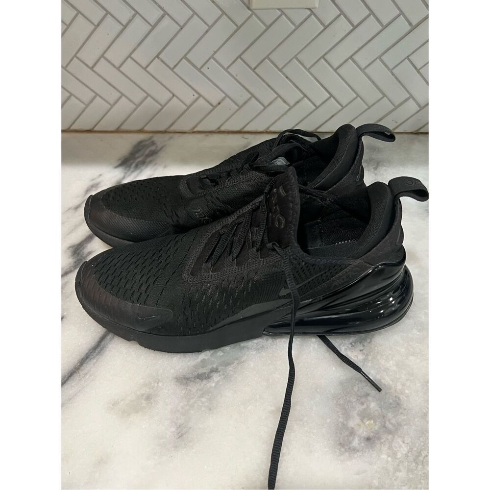 Nike Air Max 270 Triple Black Men’s Size 9.5 AH8050-005 All Black Sneakers - Picture 3 of 10